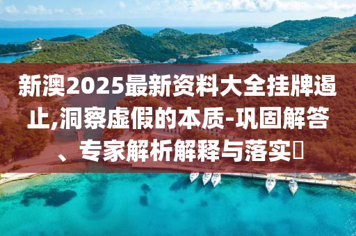 新澳2025最新資料大全掛牌遏止,洞察虛假的本質(zhì)-鞏固解答、專家解析解釋與落實(shí)?